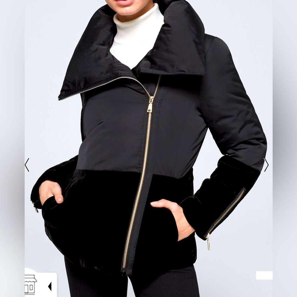 Brand New, Never Worn - White House Velvet dresses up the classic puffy jacket